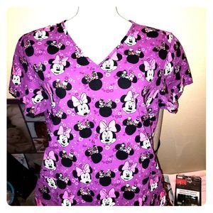 Minnie Mouse scrub top.